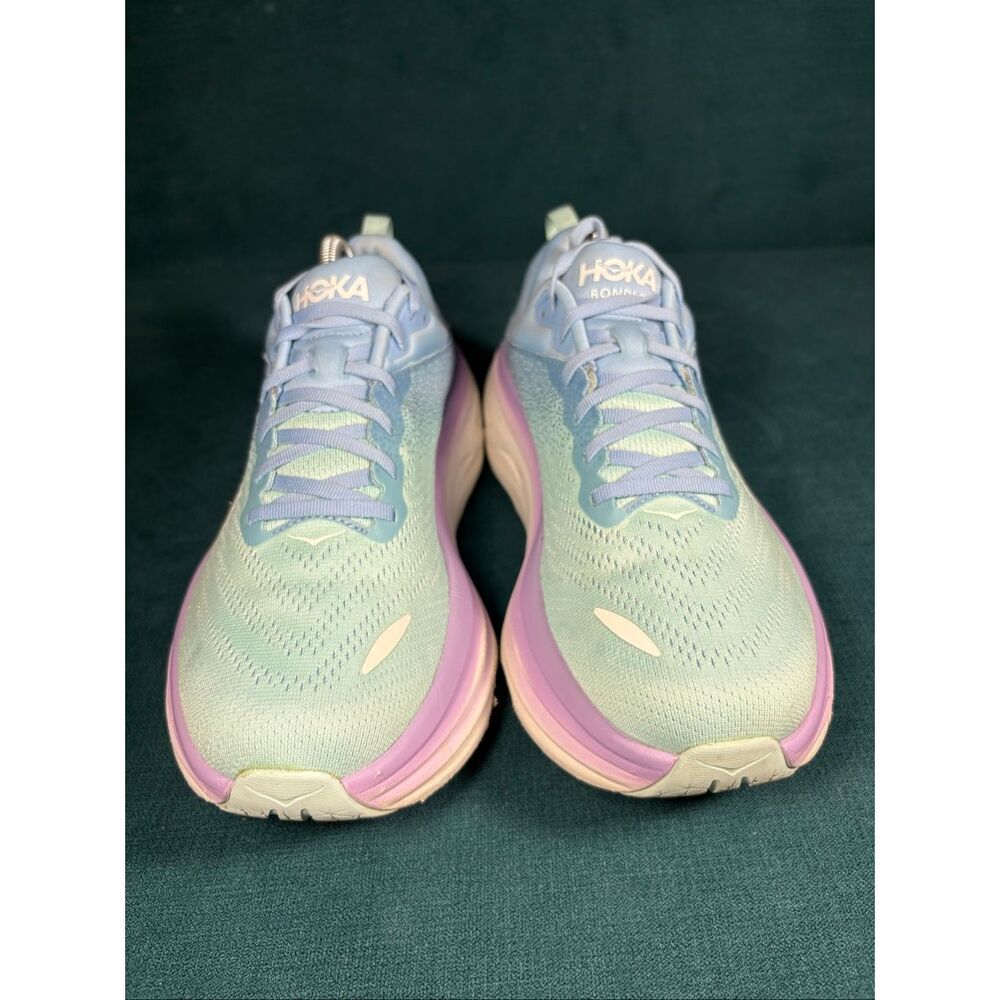 Hoka Bondi 8 Running Shoes Women’s Size 10.5 Blue Purple Cushioned Sneakers - Picture 4 of 8